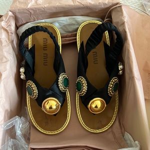 Miu Miu embellished flat sandals